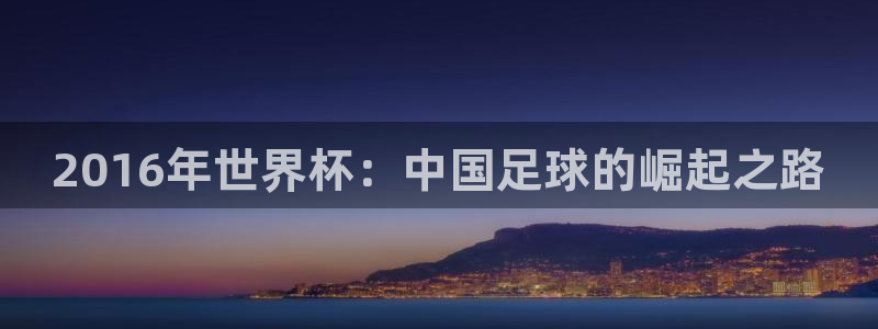 世界杯附加赛赛程表：2016年世界杯：中国足球的崛起之路